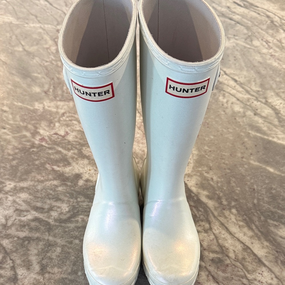 Hunter Classic White Iridescent Tall Boots
